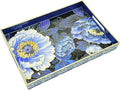 Serving Tray with Handles, 15.7 * 11.8 inches, Plastic Ottoman Tray with by PDUHKO