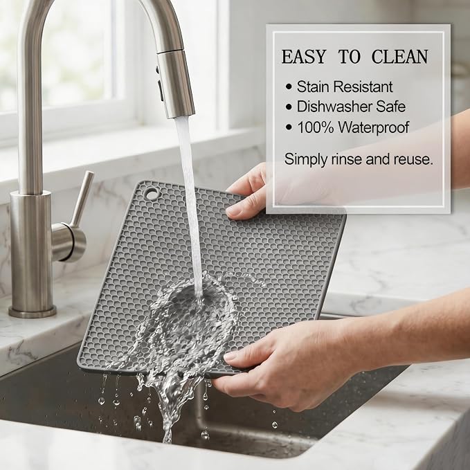 4 Pack Silicone Trivets for Hot Dishes | Heat-Resistant Non-Slip Hot Pads for - Image 5