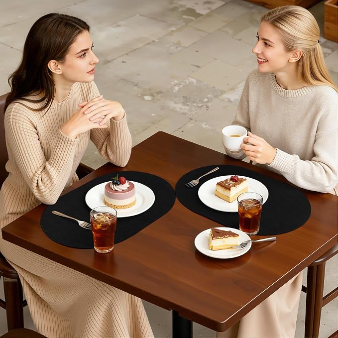 Placemats Set of 6, 11.8 x 17 Inch, Waterproof Wipeable Reversible PU Placemat - Image 7