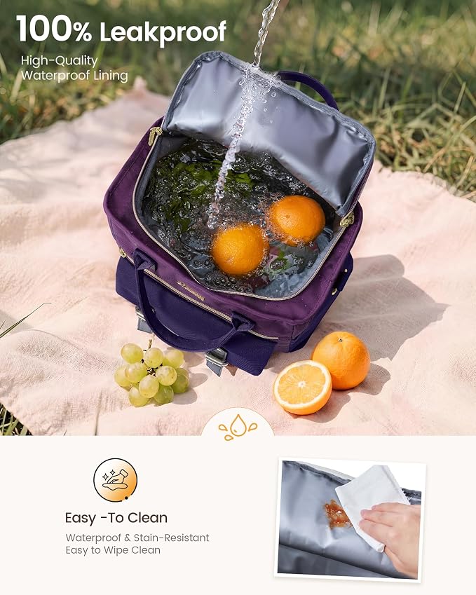 LOVEVOOK Insulated Lunch Bag Women, Leakproof Cooler Bag Work Lunch Tote | - Image 4