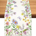 Spring Summer Wildflower Table Runner Lavender Butterfly Burlap Table Runners by BEAUTYROMANCEFORYOURLIFE