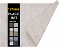 Faux Leather Heat Resistant Placemats 12 Packs, Waterproof Wipeable Dining PU by homing