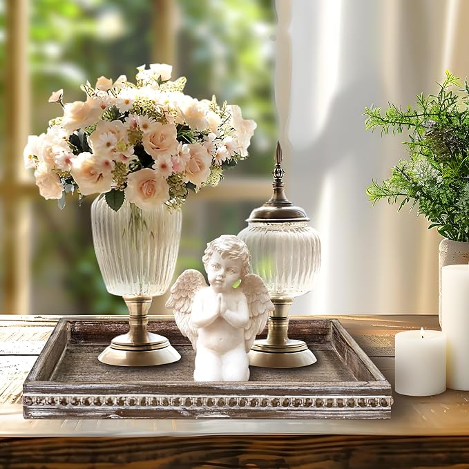 Wooden Decorative Tray, Rectangular Serving Tray - Image 4
