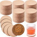 Bulyoou 100 Pcs Round Vegetable Tan Leather Coaster 3-1/4" Circular Tooling | by Bulyoou