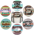 Coasters for Drinks, Ceramic Stone, Camping Wooden | Forest Summer Absorbent by Britimes