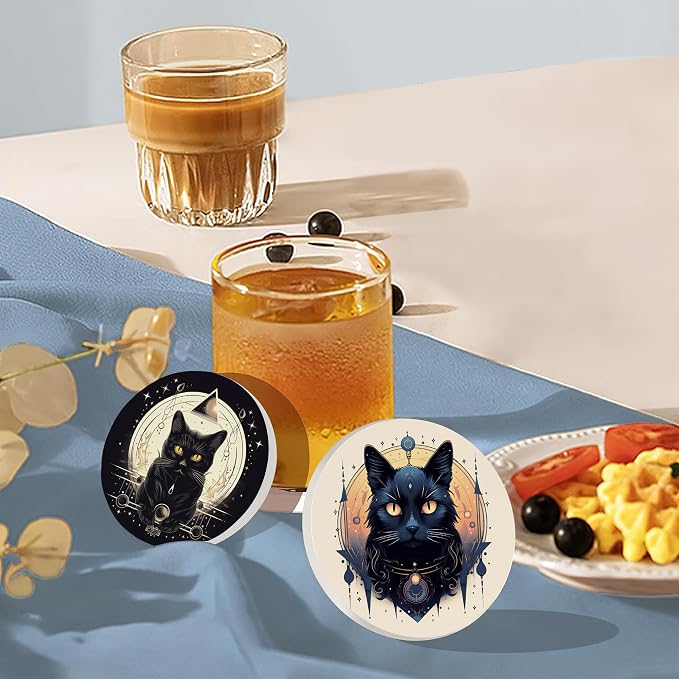 Drink Coasters Set of 6 with Holder, Fit All Cups, Great Gift - Image 7