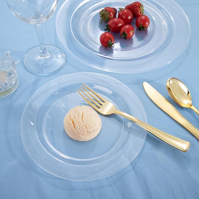 FLOWERCAT 100PCS Clear Plastic Plates - Image 2