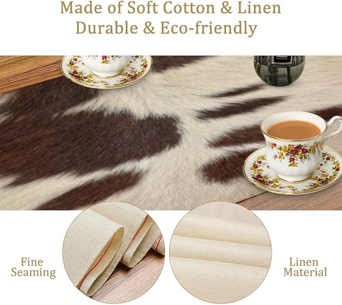 Cow Print Table Runner, 13x60 Inch - Image 5