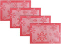 PIGCHCY Christmas Placemats Snowflake Woven Heat Resistant Placemats Washable by PIGCHCY
