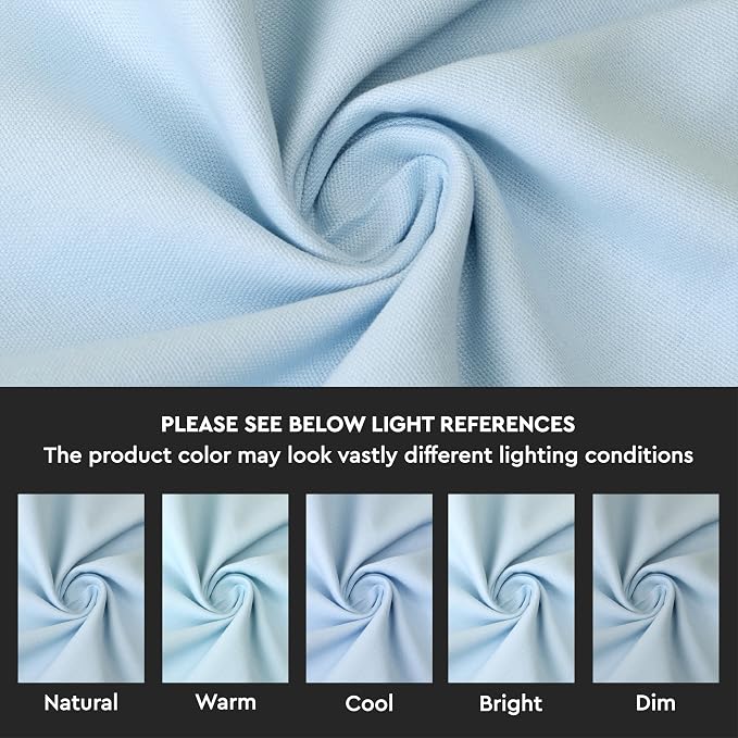 Encasa XO Table Runner, Cotton Canvas Dining Runner 13"x104" | Ice Blue - Image 3