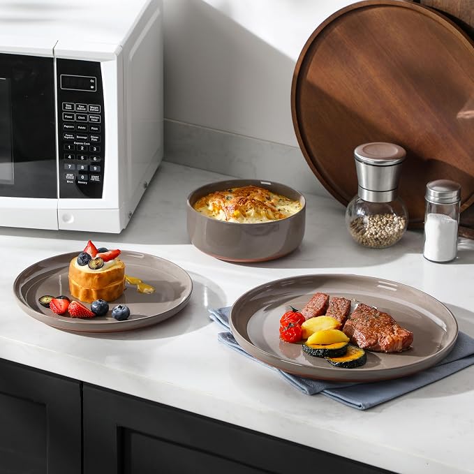 MALACASA Plates and Bowls Sets, 18 Pieces Modern Ceramic Dinnerware Set - Image 8