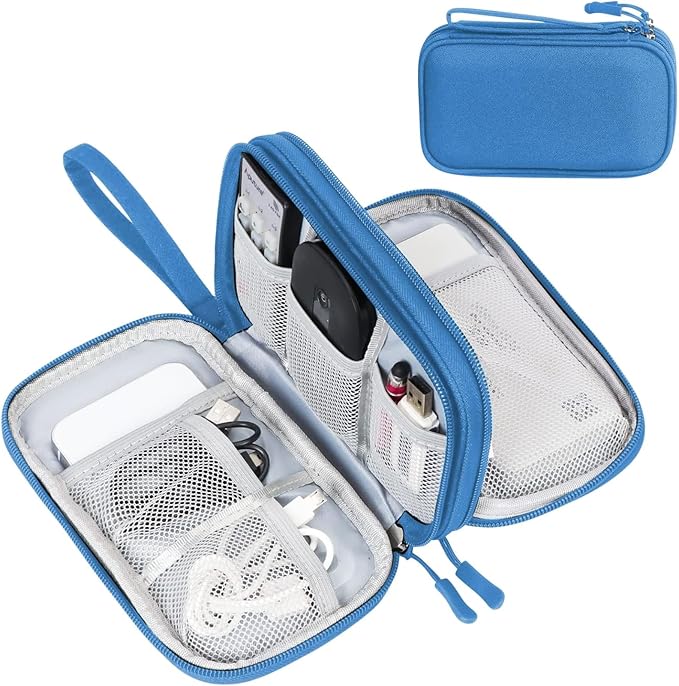 FYY Electronic Organizer, Travel Tech Pouch Bag, Cable Organizer Cyan | Wrist by FYY