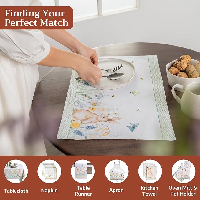 Maison d' Hermine Placemats Set of 4 Reusable 100% Cotton | Cloth Place Mats - Image 4