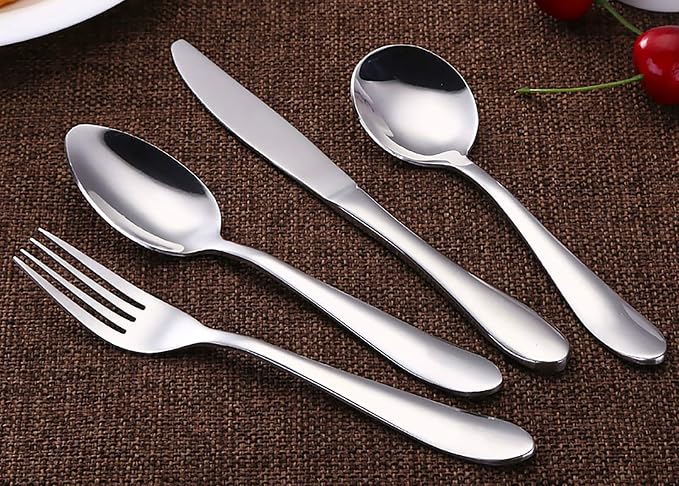 VANRA 4-Piece Children Spoons Round Stainless Steel Kids Dinner Spoons Child - Image 5