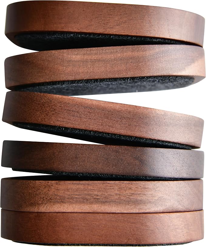 Wood Coaster for Drinks, Squircles Absorbent and Insulation Felt Stackable Cup by S1EGAN