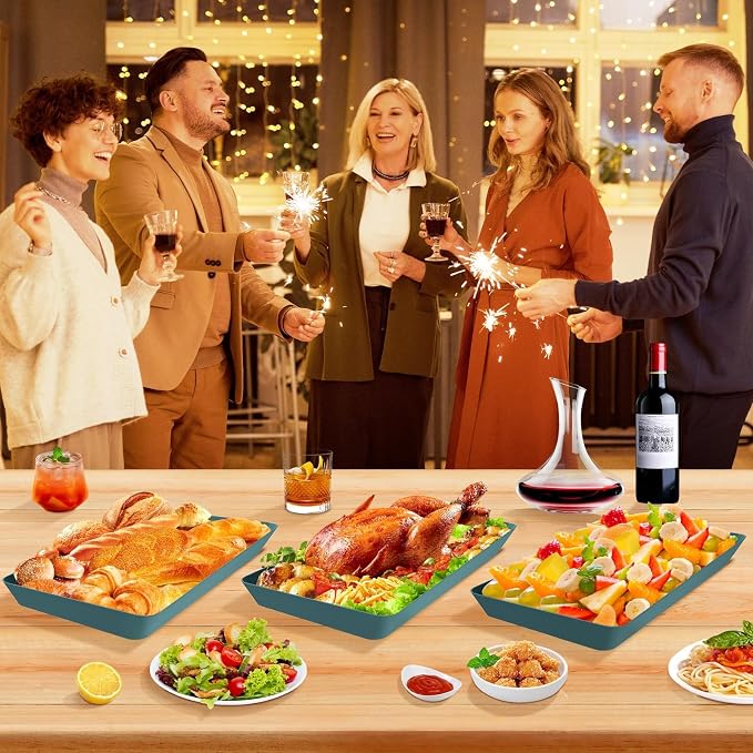 WOWBOX 6 pcs Serving Tray for Entertaining, Serving Platters for Snacks - Image 6