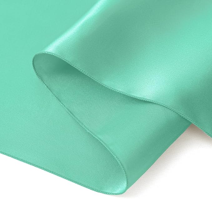 Horbaunal 12 Pack Aqua Satin Table Runner 12 x 108 Inch | Smooth Table Runners - Image 7