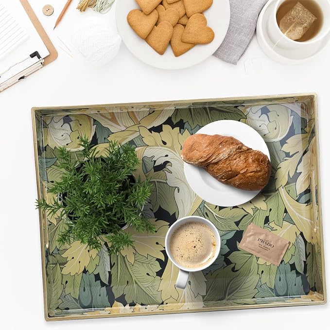Spsyrine Serving Tray with Handles, Plastic Decorative Tray - Image 4