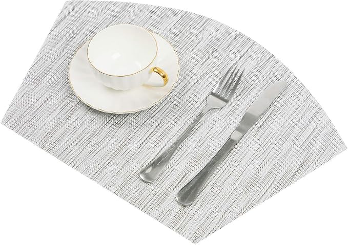SHACOS Small Round Table Placemats Wedge Placemat Set of 4 Non Slip Heat - Image 2