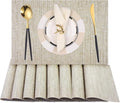 PIGCHCY Deep Beige Placemats Set of 8 Encryption Thickening Weave by PIGCHCY