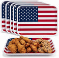 Vesici 6 Pack 4th of July Serving Trays 13x10 Inch American Flag Melamine by Vesici