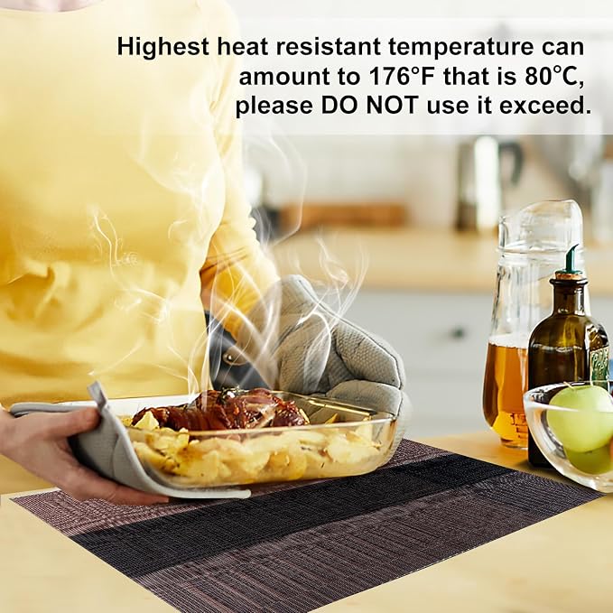 Aofmee Table Runner and Placemats Set of 6 Washable, Heat Resistant Place Mats - Image 5