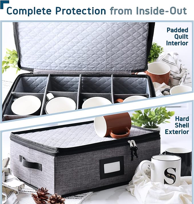 Coffee Mug Storage, 2 Pack Quilted and Stackable Coffee Cup Storage Organizer - Image 3