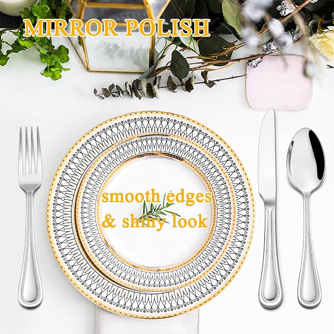 LIANYU 60-Piece Silverware Flatware Set - Image 6