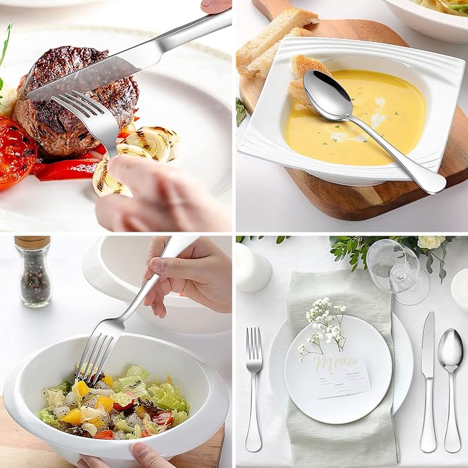 LIANYU 60-Piece 18/10 Stainless Steel Flatware Service - Image 4