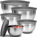 Premium Mixing Bowls With Airtight Lids Set, Thicker Stainless Steel Mixing by PriorityChef