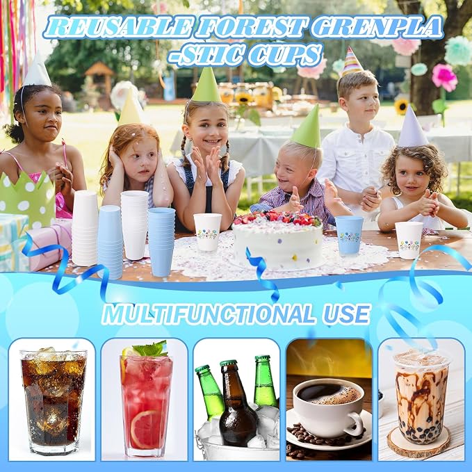 Yungyan 36 Pack 16 oz Stadium Cups Reusable Plastic Cups Blank Drink Stadium - Image 7