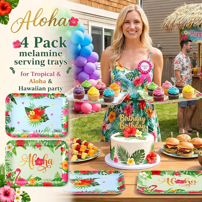 4 Pieces Aloha Serving Trays - Image 5