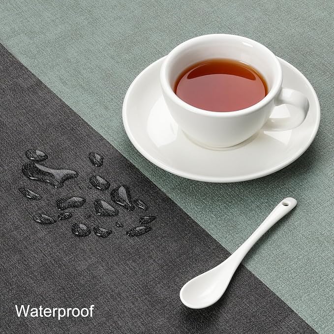 Table Runners 94 Inch Long, Dual-Sided Faux Leather Table Runner | Waterproof - Image 3