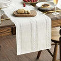 Artoid Mode Beige Rustic Cotton Linen Table Runner, Seasonal Embroidered Hollow by ArtoidMode