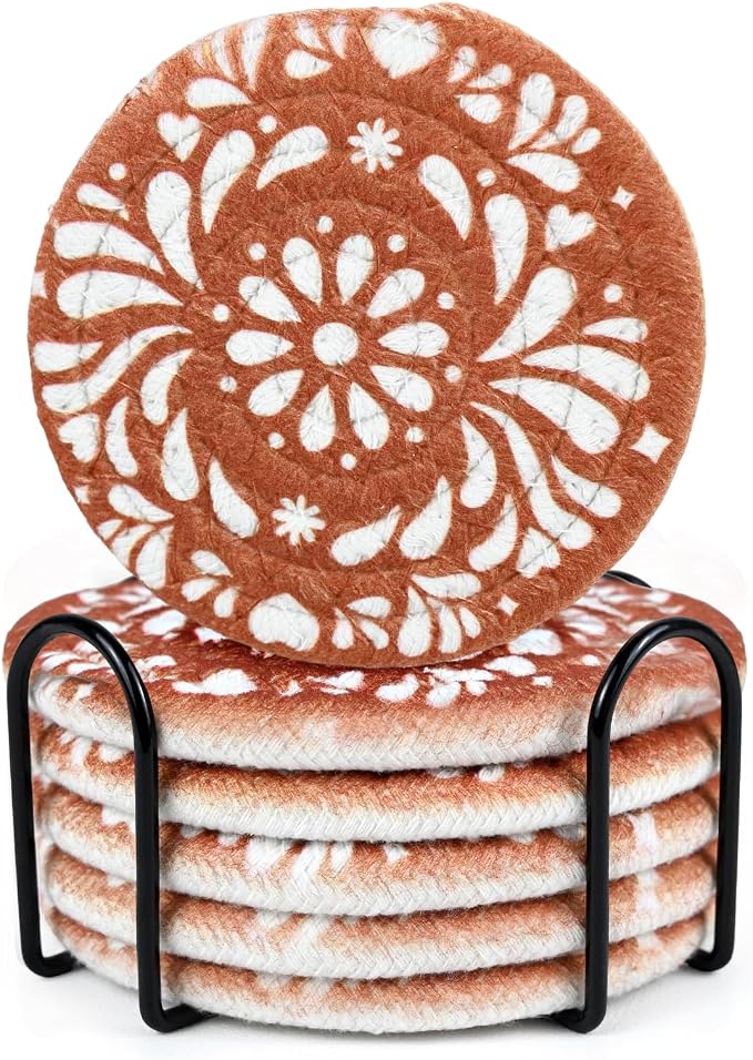 Mexican Cotton Coasters Set of 6 by Elasign