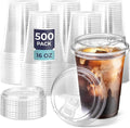 Fit Meal Prep Disposable Strawless Plastic Cups - 16 Oz Clear and Sippy Lids by FMPBRANDS