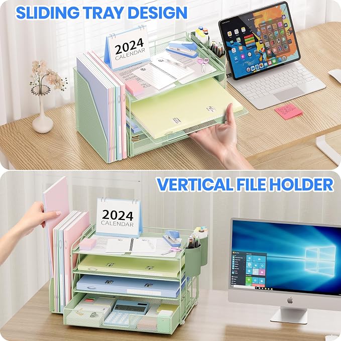 Desk Organizer, 4-Tier Desktop File Organizer - Image 4