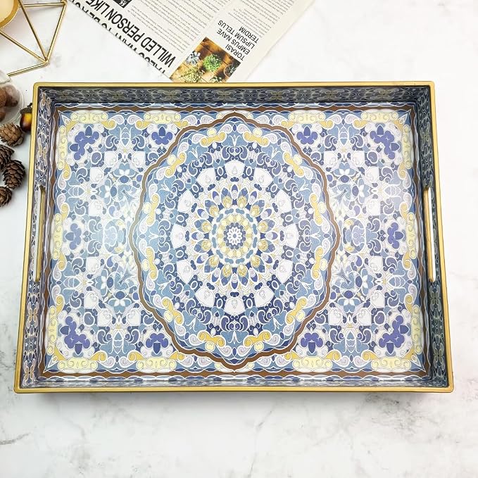 Blue Decorative Tray, Serving Tray - Image 5