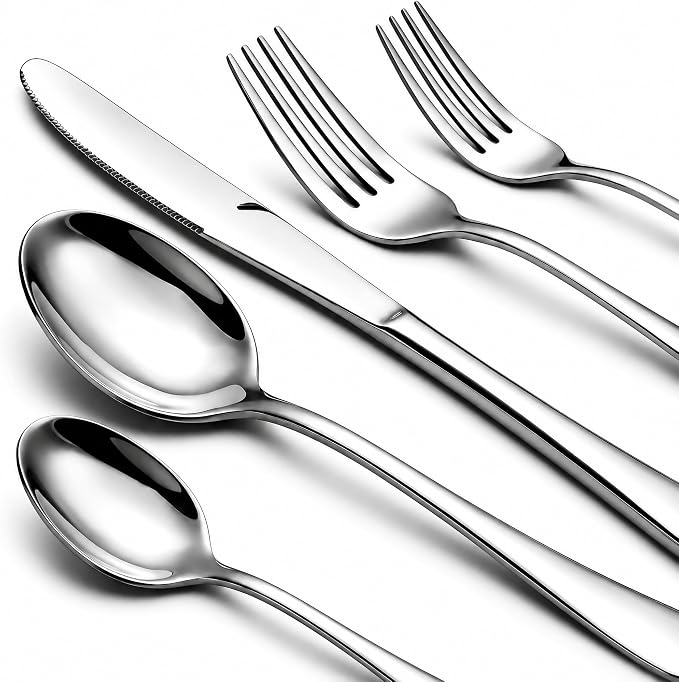 NICE KITCHEN Silverware Set, 40 Piece Stainless Steel Cutlery Sets by Nice+Kitchen
