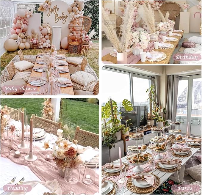 Dusty Pink Table Runner Cheesecloth 35x120 inch, Spring Summer Cheese Cloth - Image 8