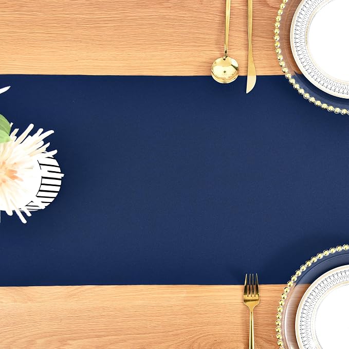 Farmhouse Navy Blue Table Runner Dining Table Runners 90 Inches Long Coffee - Image 8