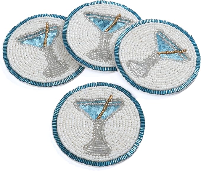 Set of 4 Beaded Farmhouse Coasters by byHomeDecorativeProduct