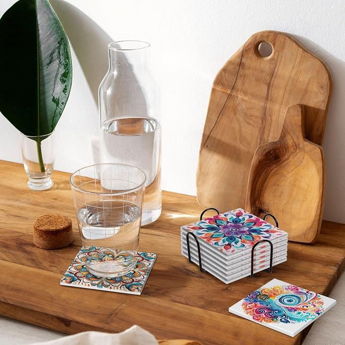 Boho Coasters Set of 6, Coasters - Image 9