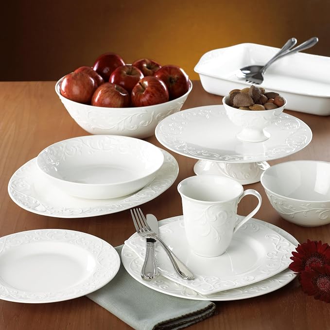 Lenox Opal Innocence Carved Porcelain 4-Piece Dinnerware Set - Image 6