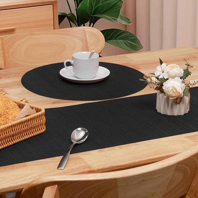 Table Runner 72 Inches Long, Vinyl Woven Heatproof Table Runners | Washable - Image 4