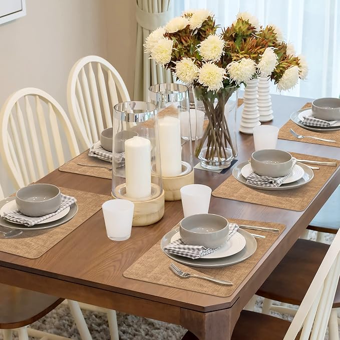 Maxpearl Faux Leather Placemats Set of 6, Suitable - Image 2