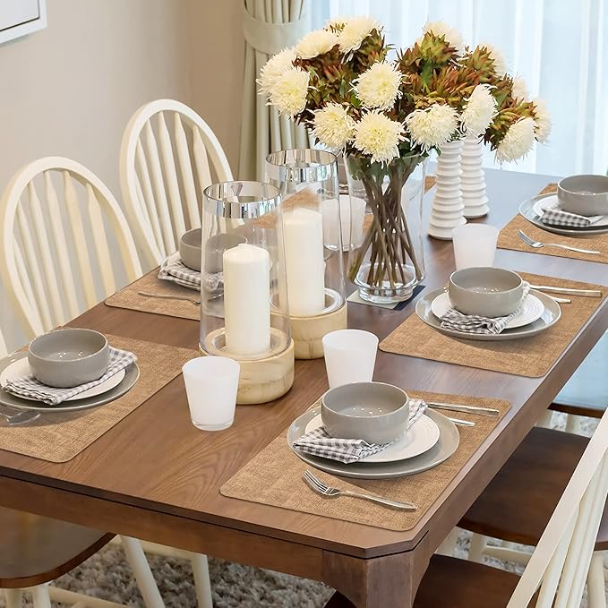 Maxpearl Faux Leather Placemats Set of 4, Suitable - Image 8