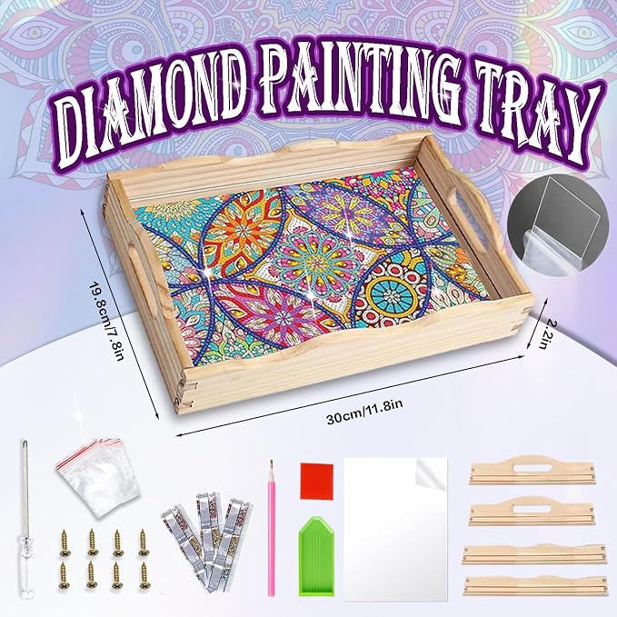 EWJRNSF Diamond Art Kits for Adults Wooden Serving Trays - Image 2