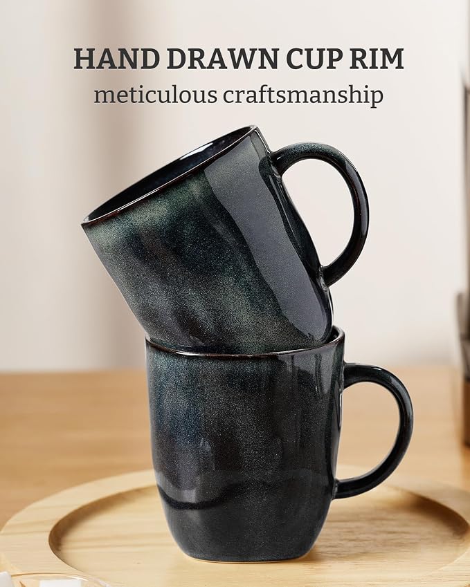 famiware Coffee Mugs Set of 8, Ocean Square 13oz Coffee Cup Set - Image 5