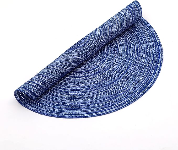 SHACOS Round Braided Placemats 15 inch Set of 6 Washable Kitchen Table Placemats - Image 4